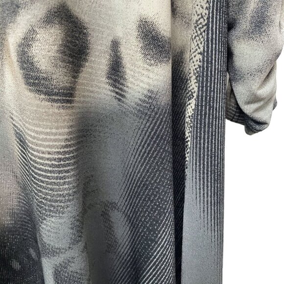 CLARA SUN WOO Tunic Top Small Stretch Jersey Artsy Modern Gray Print 3/4 sleeve - Picture 9 of 11